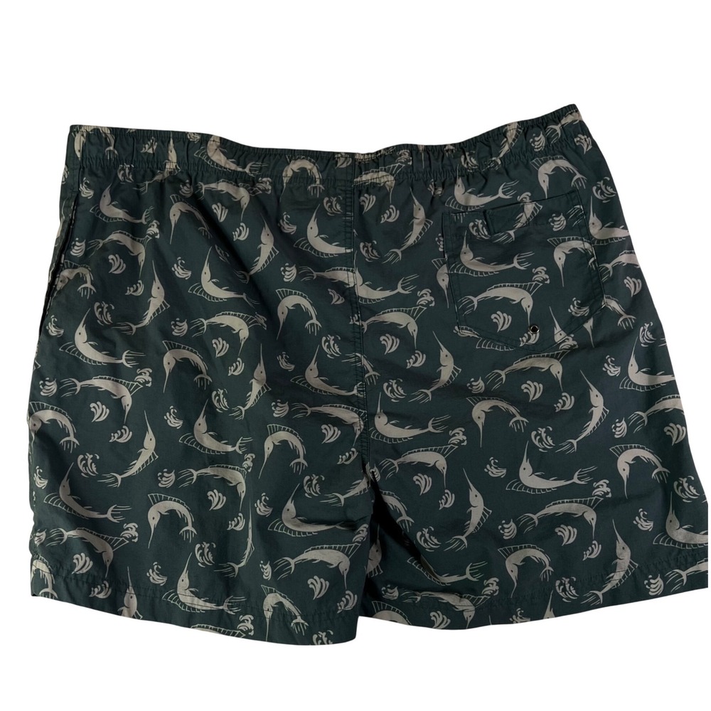 Polo Sport Ralph Lauren Marlin Print Swim Trunks Mens XL Green VTG Board Shorts - Picture 2 of 7